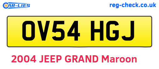 OV54HGJ are the vehicle registration plates.