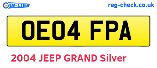 OE04FPA are the vehicle registration plates.