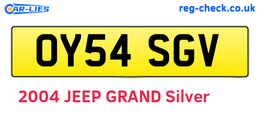 OY54SGV are the vehicle registration plates.