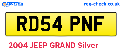 RD54PNF are the vehicle registration plates.