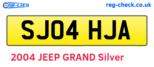 SJ04HJA are the vehicle registration plates.