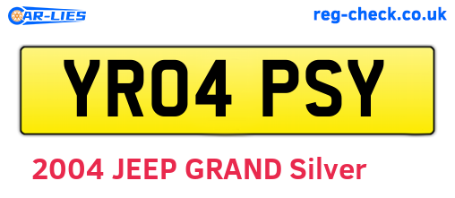 YR04PSY are the vehicle registration plates.