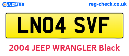 LN04SVF are the vehicle registration plates.