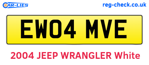 EW04MVE are the vehicle registration plates.