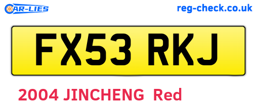 FX53RKJ are the vehicle registration plates.