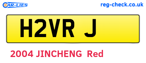 H2VRJ are the vehicle registration plates.