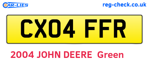 CX04FFR are the vehicle registration plates.