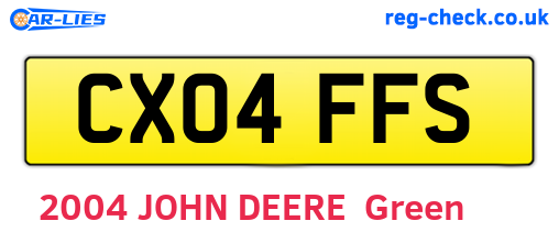 CX04FFS are the vehicle registration plates.