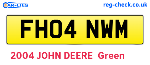 FH04NWM are the vehicle registration plates.