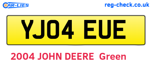 YJ04EUE are the vehicle registration plates.