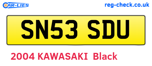 SN53SDU are the vehicle registration plates.