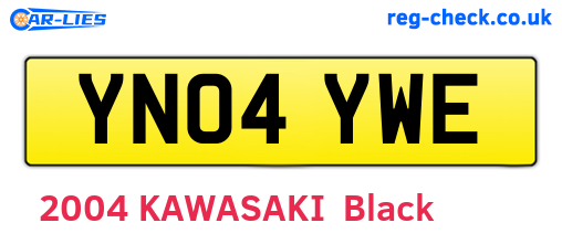 YN04YWE are the vehicle registration plates.