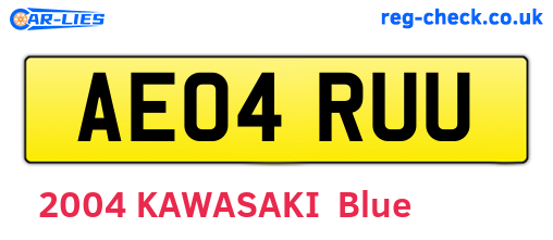 AE04RUU are the vehicle registration plates.