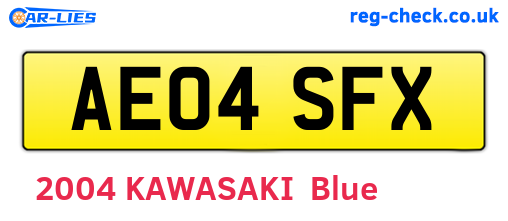 AE04SFX are the vehicle registration plates.