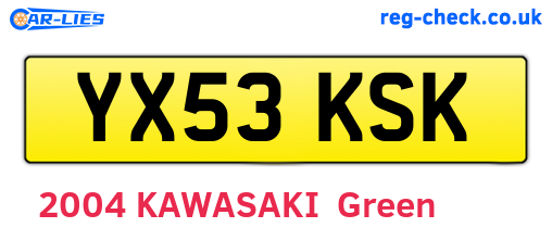 YX53KSK are the vehicle registration plates.