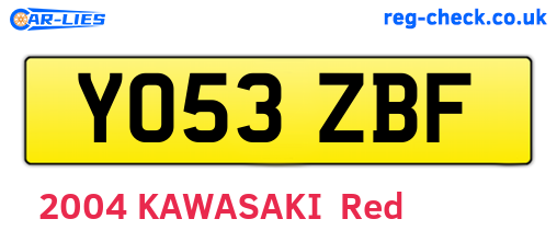 YO53ZBF are the vehicle registration plates.