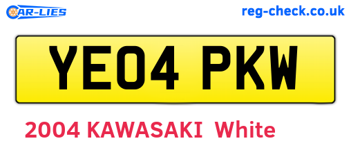 YE04PKW are the vehicle registration plates.