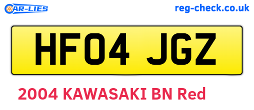 HF04JGZ are the vehicle registration plates.