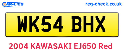 WK54BHX are the vehicle registration plates.