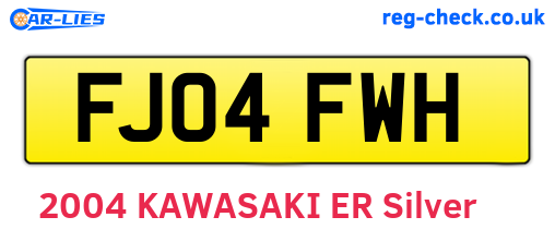 FJ04FWH are the vehicle registration plates.