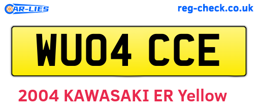 WU04CCE are the vehicle registration plates.