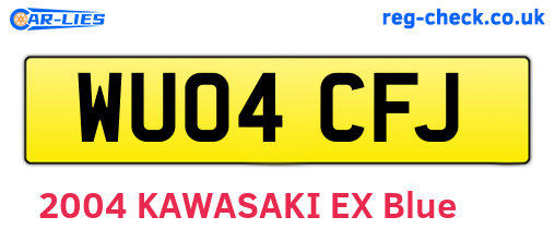 WU04CFJ are the vehicle registration plates.
