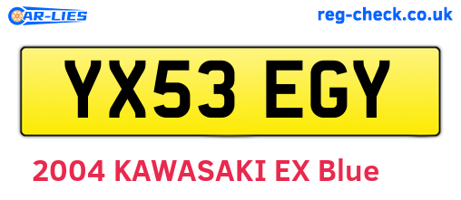YX53EGY are the vehicle registration plates.
