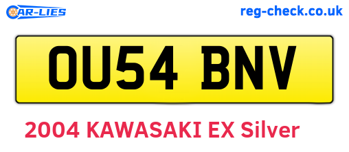OU54BNV are the vehicle registration plates.