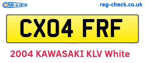 CX04FRF are the vehicle registration plates.