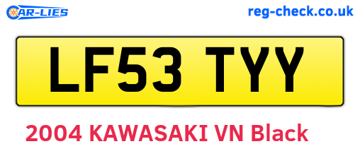 LF53TYY are the vehicle registration plates.
