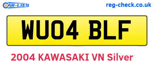WU04BLF are the vehicle registration plates.