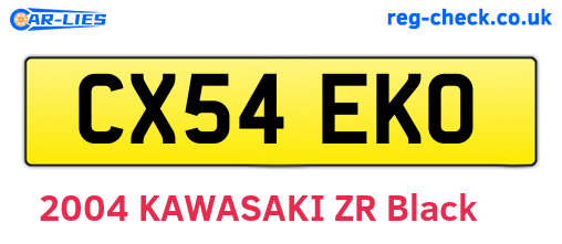 CX54EKO are the vehicle registration plates.