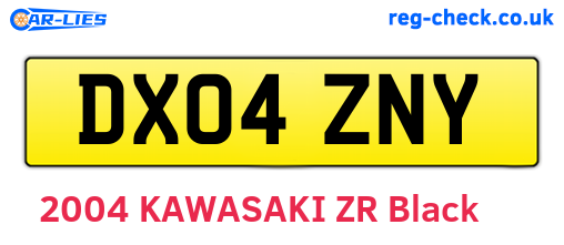 DX04ZNY are the vehicle registration plates.