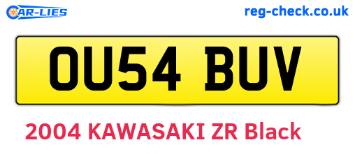 OU54BUV are the vehicle registration plates.