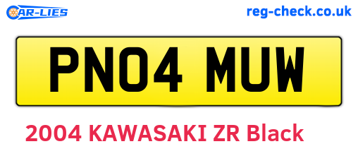 PN04MUW are the vehicle registration plates.