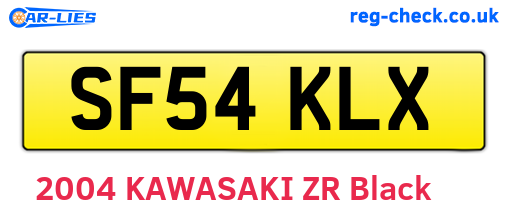 SF54KLX are the vehicle registration plates.