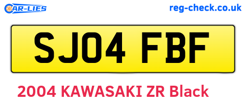 SJ04FBF are the vehicle registration plates.