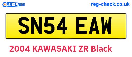 SN54EAW are the vehicle registration plates.