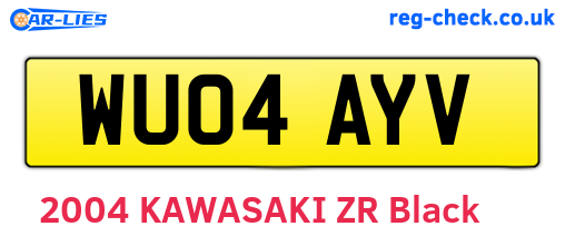 WU04AYV are the vehicle registration plates.