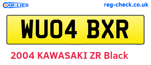 WU04BXR are the vehicle registration plates.