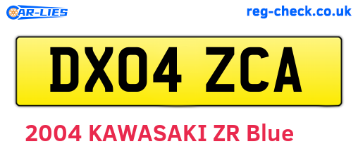 DX04ZCA are the vehicle registration plates.