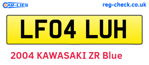 LF04LUH are the vehicle registration plates.