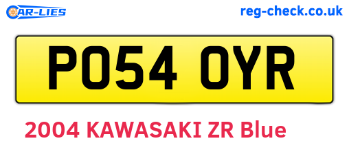 PO54OYR are the vehicle registration plates.