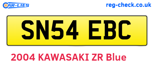 SN54EBC are the vehicle registration plates.