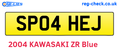 SP04HEJ are the vehicle registration plates.