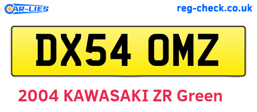 DX54OMZ are the vehicle registration plates.