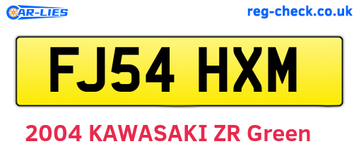 FJ54HXM are the vehicle registration plates.