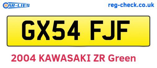 GX54FJF are the vehicle registration plates.