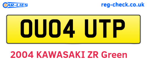 OU04UTP are the vehicle registration plates.