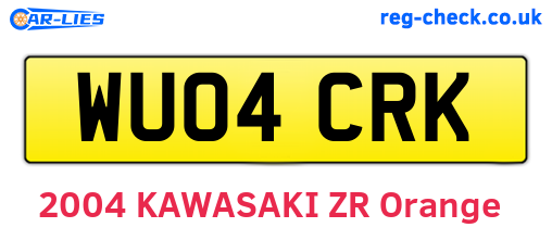 WU04CRK are the vehicle registration plates.